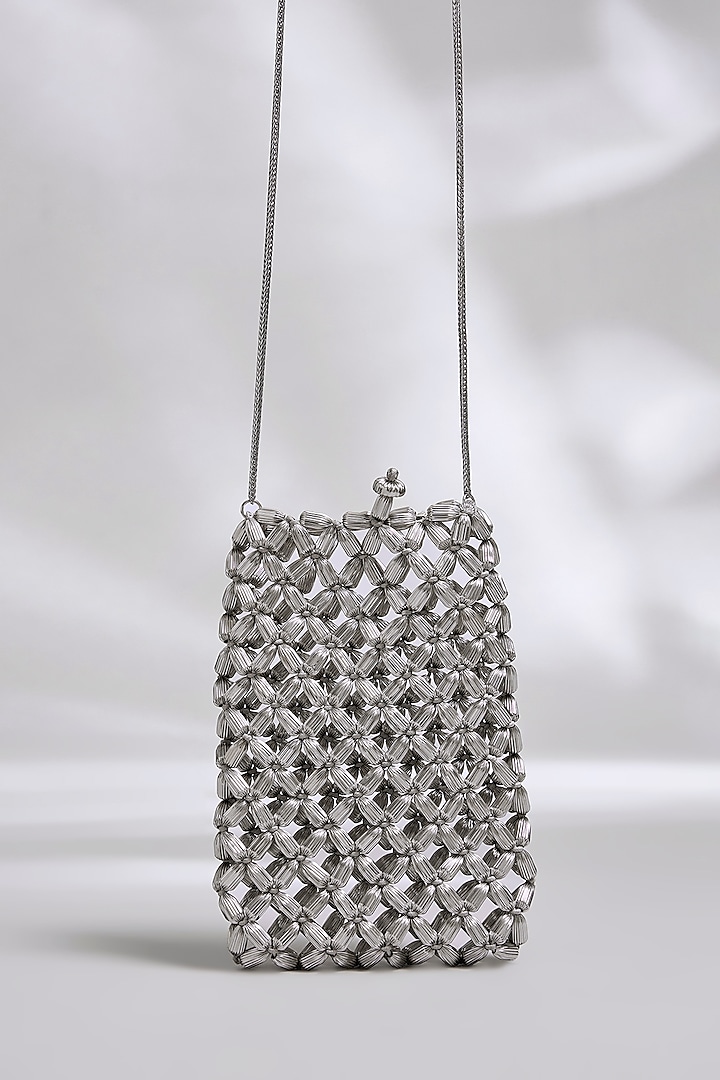 Silver Chrome Finish Brass Alloy Bag by AMAMA at Pernia's Pop Up Shop