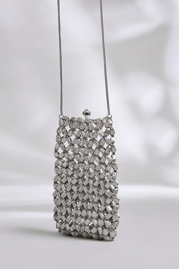 Silver Chrome Finish Brass Alloy Bag by AMAMA at Pernia's Pop Up Shop