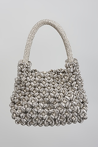 Silver Brass Alloy Bag by AMAMA