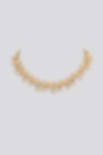 Antique Gold Plated Faux Pearl & Motif Choker Necklace by AMAMA at Pernia's Pop Up Shop