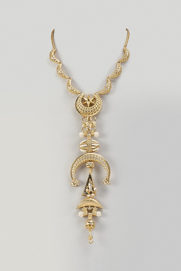 Gold Plated Faux Pearl Necklace by AMAMA at Pernia's Pop Up Shop