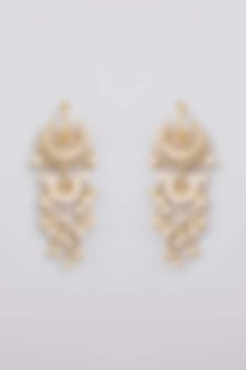 Antique Gold Plated Faux Pearl & Motif Mini Dangler Earrings by AMAMA at Pernia's Pop Up Shop