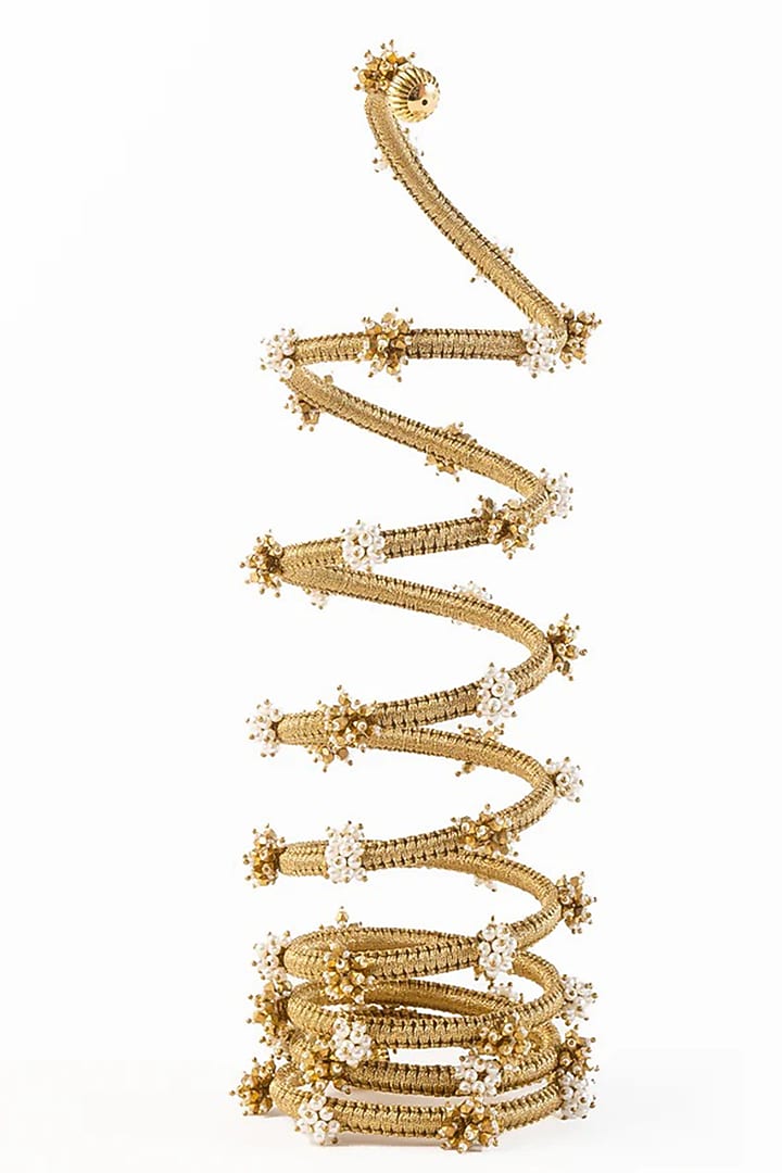 Antique Gold Plated Faux Pearl Bracelet by AMAMA at Pernia's Pop Up Shop