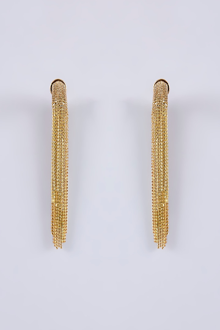 Gold Plated Chaton Stone Dangler Earring by AMAMA at Pernia's Pop Up Shop