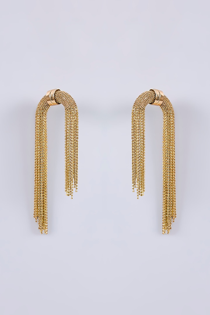 Gold Plated Chaton Stone Dangler Earring by AMAMA at Pernia's Pop Up Shop