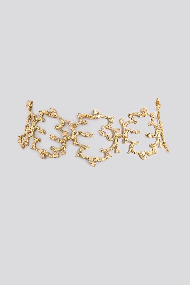 Antique Gold Plated Faux Pearl Choker Necklace by AMAMA at Pernia's Pop Up Shop