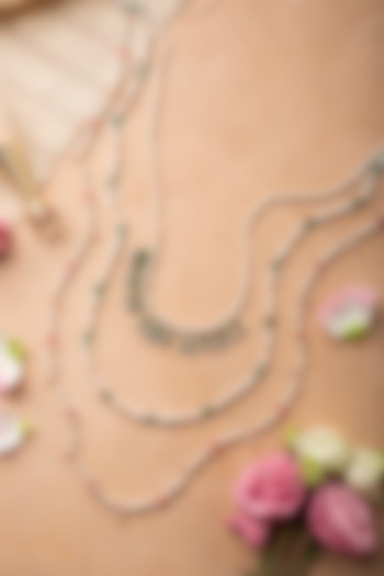 Multi Colored Hand Embroidered Layered Necklace by AMAMA at Pernia's Pop Up Shop