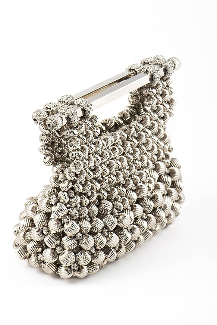 Silver Hypoallergenic Chrome Finish Metal Handbag by AMAMA at Pernia's Pop Up Shop