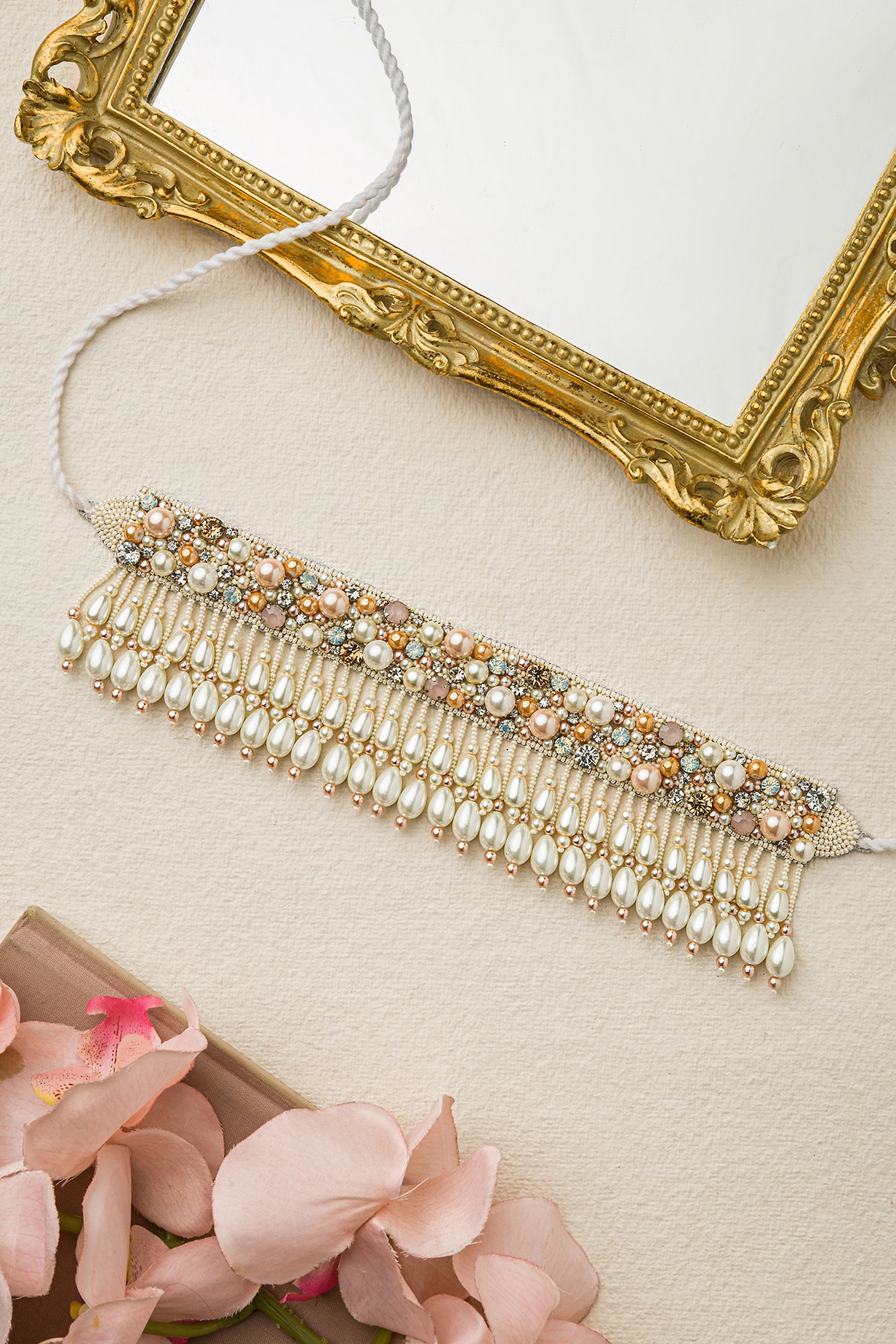 Two-Tone Finish Hand Embroidered Choker Necklace by AMAMA at Pernia's Pop  Up Shop