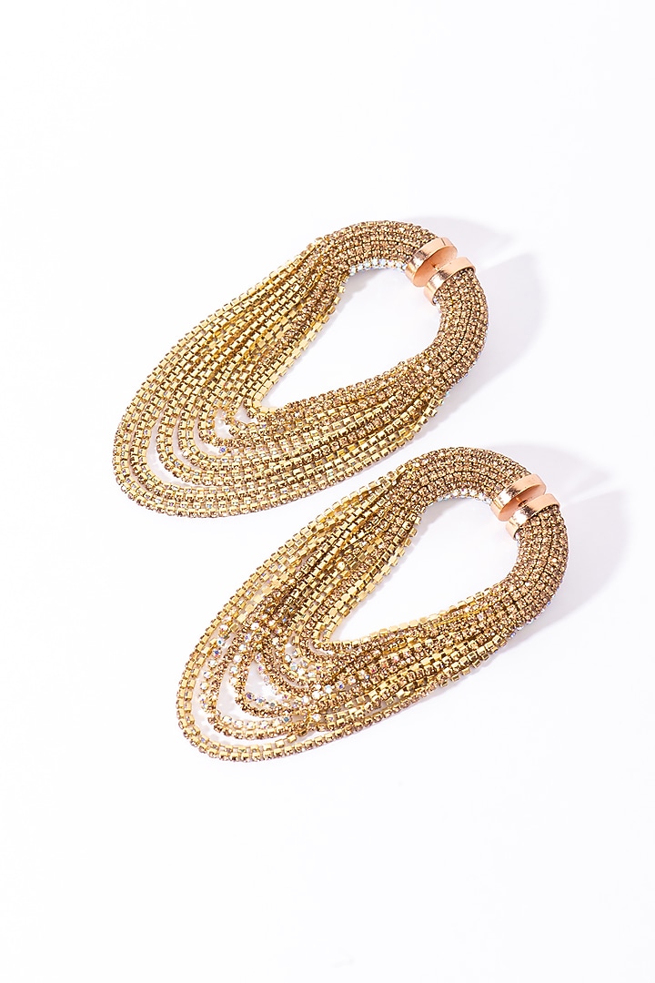Gold Plated Crystal Dangler Earrings by AMAMA at Pernia's Pop Up Shop