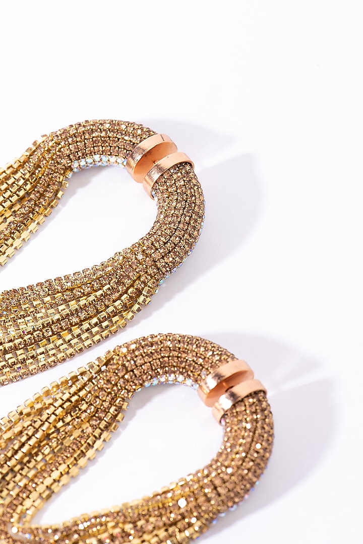 Gold Plated Crystal Dangler Earrings by AMAMA at Pernia's Pop Up Shop