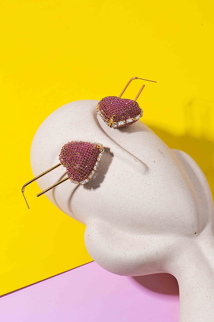 Gold Plated Crystal Hoop Earrings by AMAMA at Pernia's Pop Up Shop