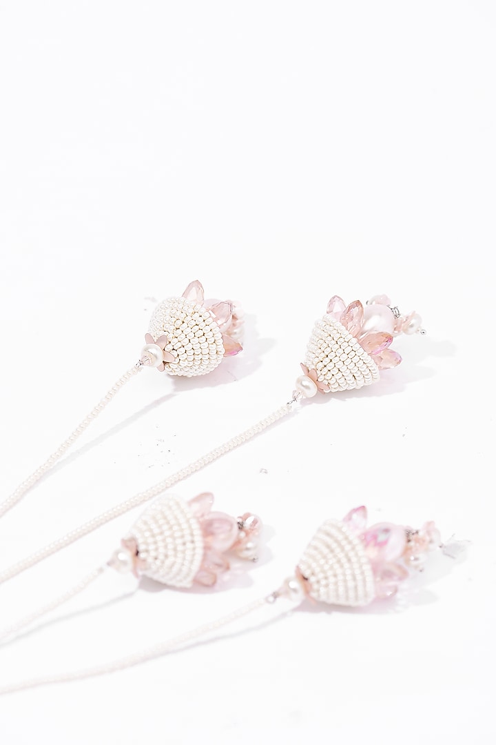 Silver Sequin & Beaded Dangler Earrings by AMAMA at Pernia's Pop Up Shop