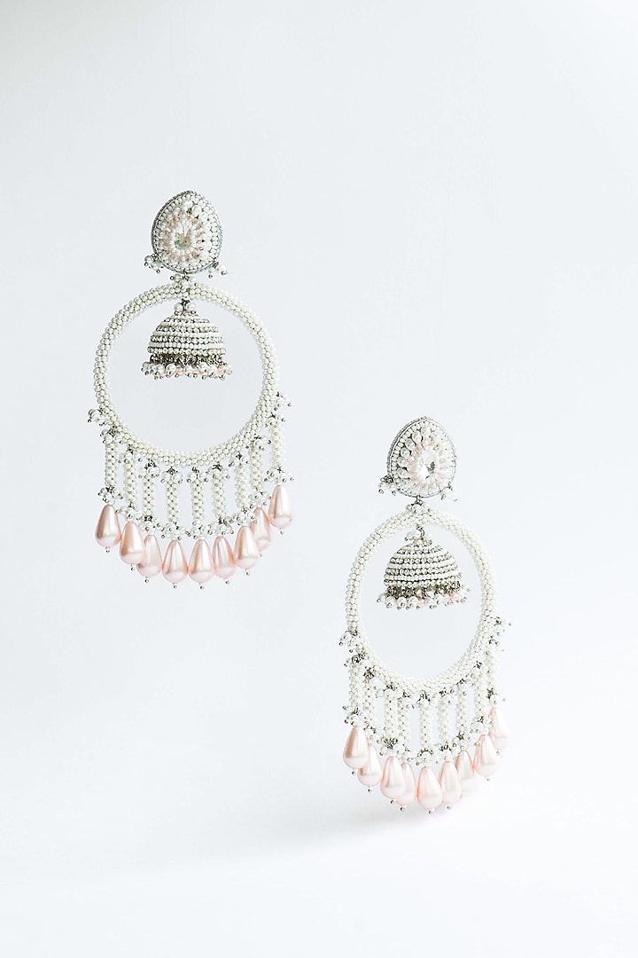 Pink Pearl Dangler Earrings by AMAMA