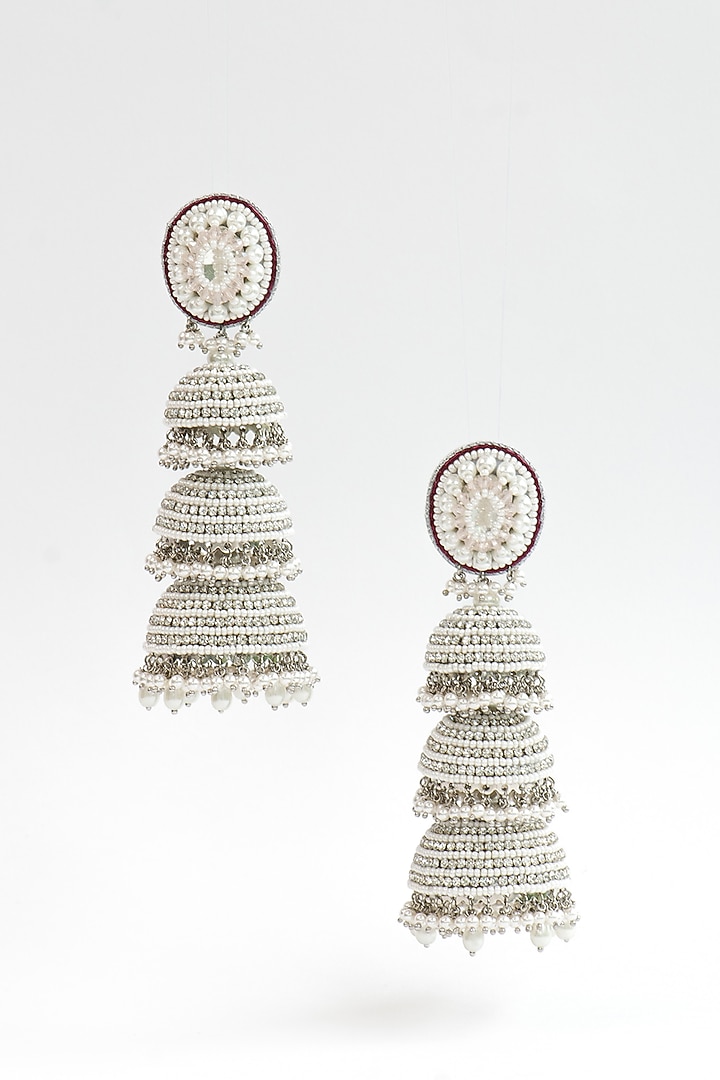 White Pearl Dangler Earrings by AMAMA at Pernia's Pop Up Shop