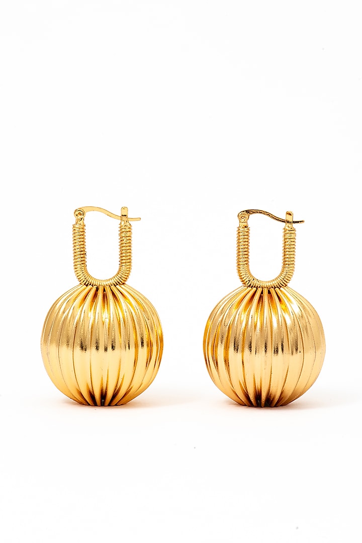 Gold Plated Brass Alloy Dangler Earrings by AMAMA