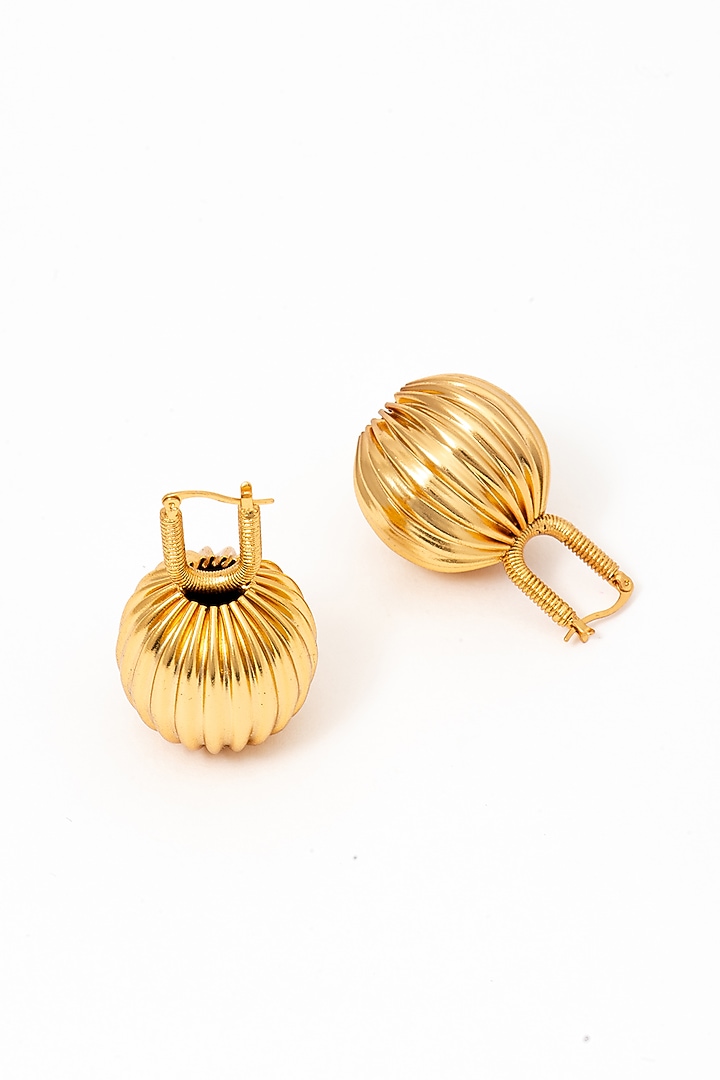 Gold Plated Brass Alloy Dangler Earrings by AMAMA at Pernia's Pop Up Shop