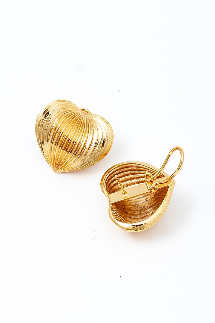 Gold Plated Brass Alloy Stud Earrings by AMAMA at Pernia's Pop Up Shop