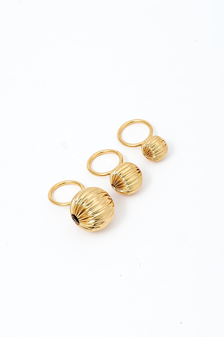 Gold Plated Ring (Set Of 3) by AMAMA at Pernia's Pop Up Shop