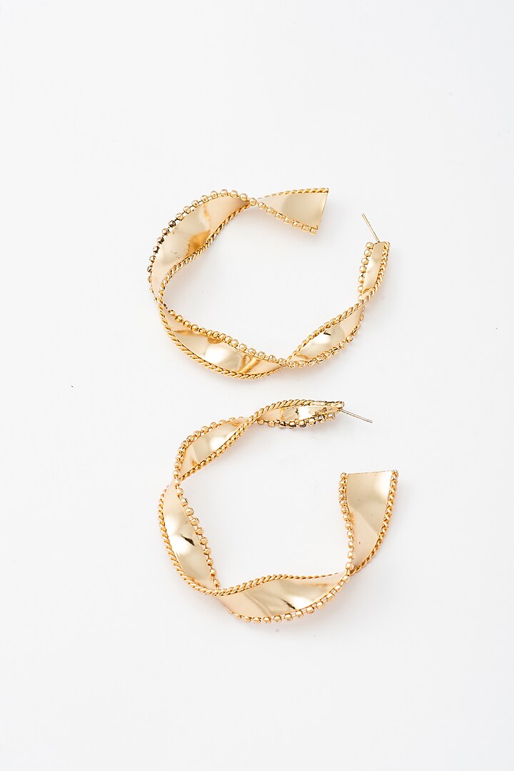 Gold Plated Pearl Hoop Earrings by AMAMA at Pernia's Pop Up Shop