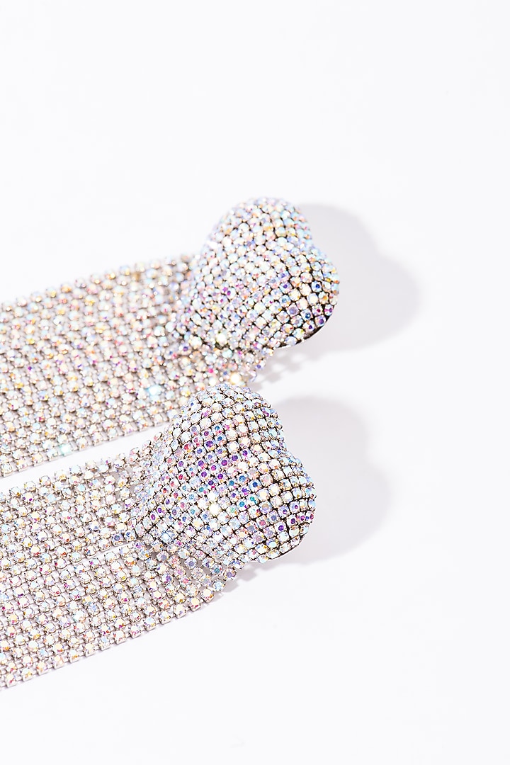 Silver Plated Crystal Embellished Rainbow Dangler Earrings by AMAMA at Pernia's Pop Up Shop