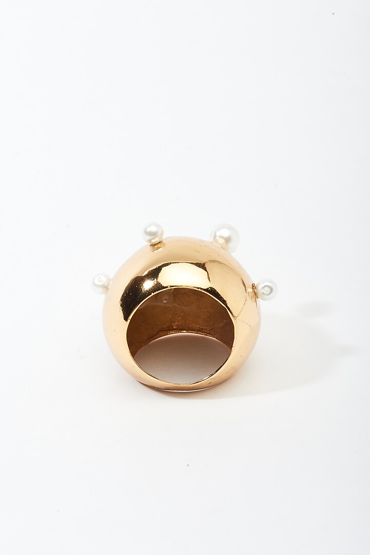 Gold Plated Pearl Ring by AMAMA at Pernia's Pop Up Shop