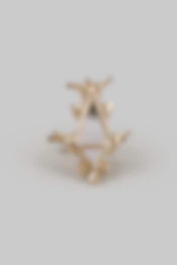 Gold Plated Faux Pearl & Mirror Ring by AMAMA at Pernia's Pop Up Shop