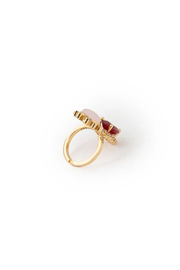 Gold Plated Semi-Precious Stone & Cubic Zirconia Ring by AMAMA at Pernia's Pop Up Shop
