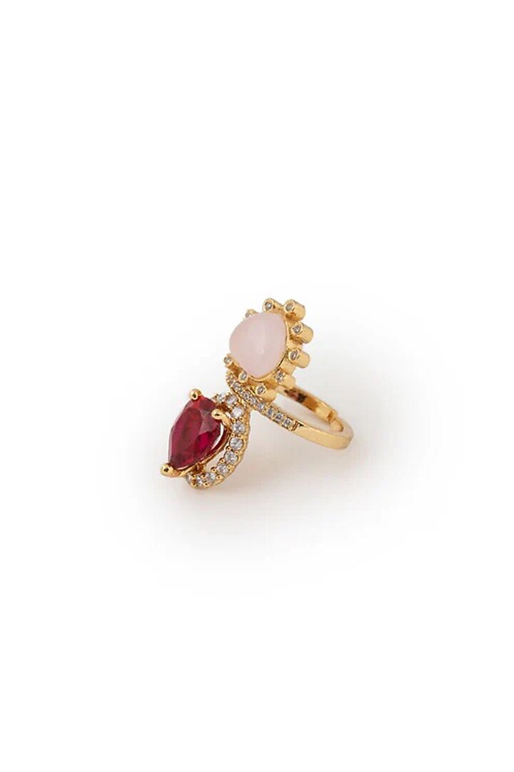 Gold Plated Semi-Precious Stone & Cubic Zirconia Ring by AMAMA at Pernia's Pop Up Shop
