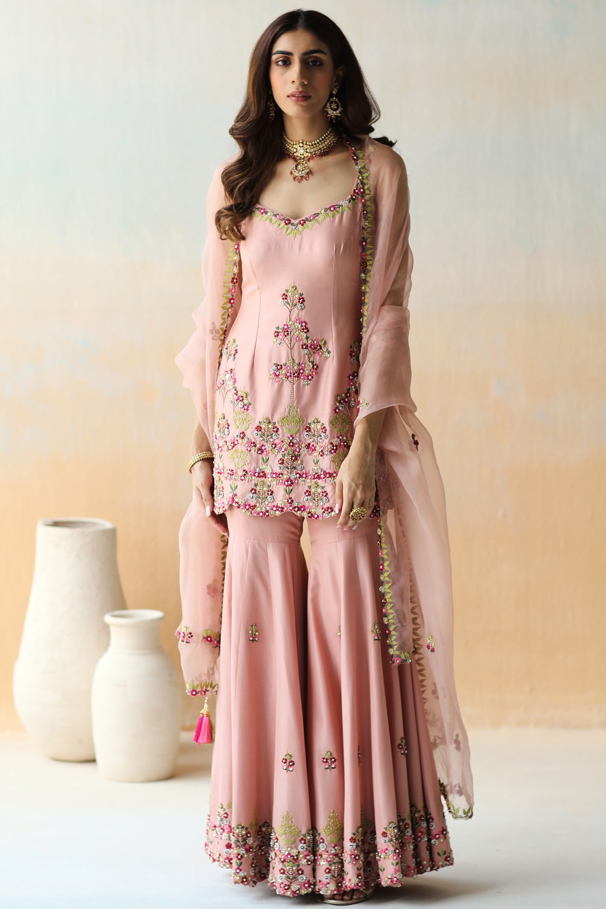 Pink Potli Sharara Set