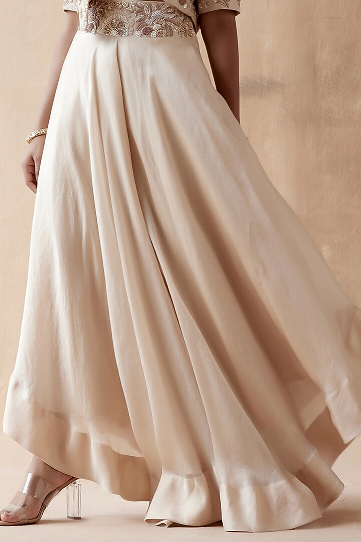 Ivory Organza Bridal Sharara Set by AMAN TAKYAR at Pernia's Pop Up Shop