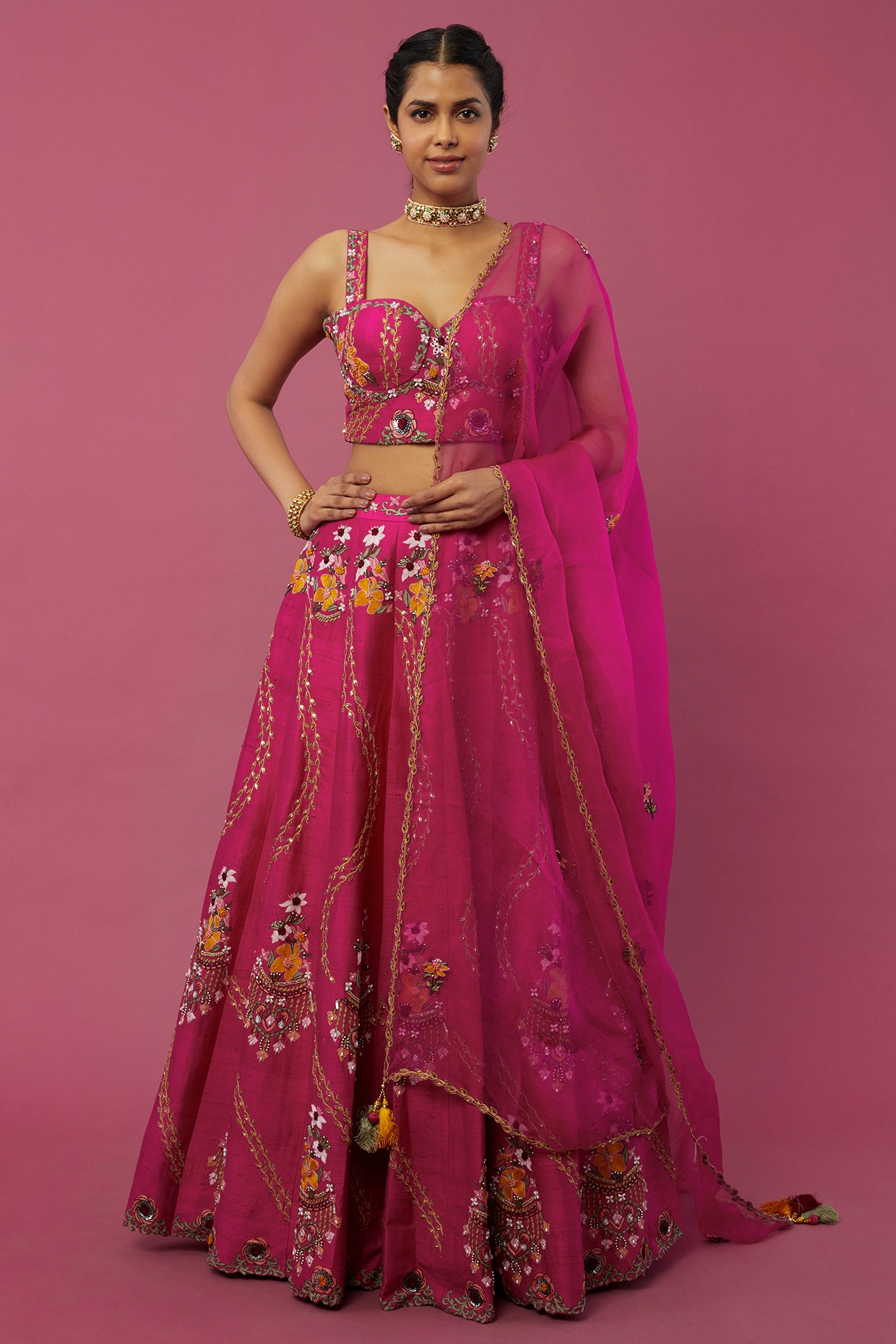 Sparkling Raw Silk Shilpa Shetty Designer Lehenga Choli