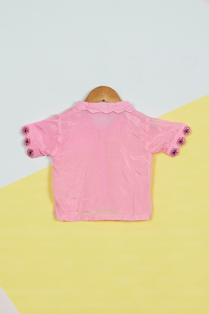 Cherry Blossom Embroidered Shirt For Girls by Ambar at Pernia's Pop Up Shop