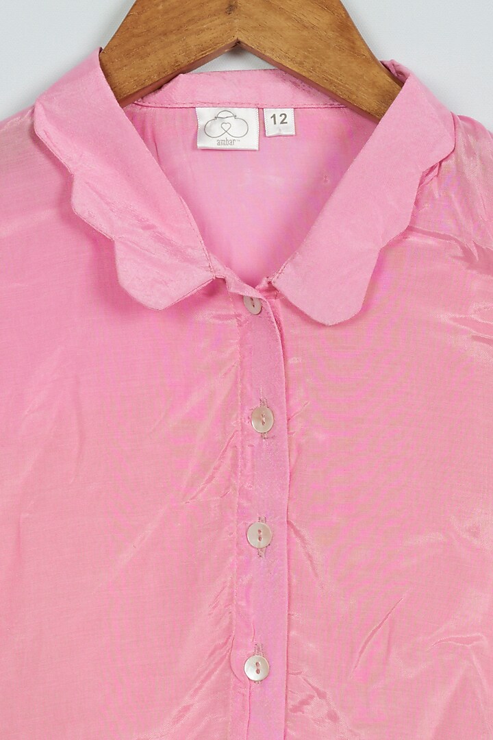 Cherry Blossom Embroidered Shirt For Girls by Ambar at Pernia's Pop Up Shop