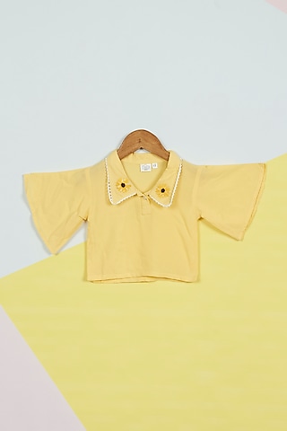 Sunflower Embroidered Shirt For Girls by Ambar