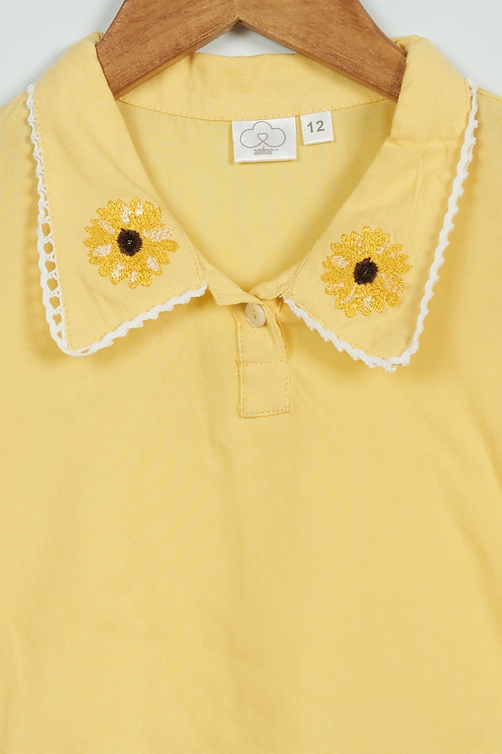 Sunflower Embroidered Shirt For Girls by Ambar at Pernia's Pop Up Shop