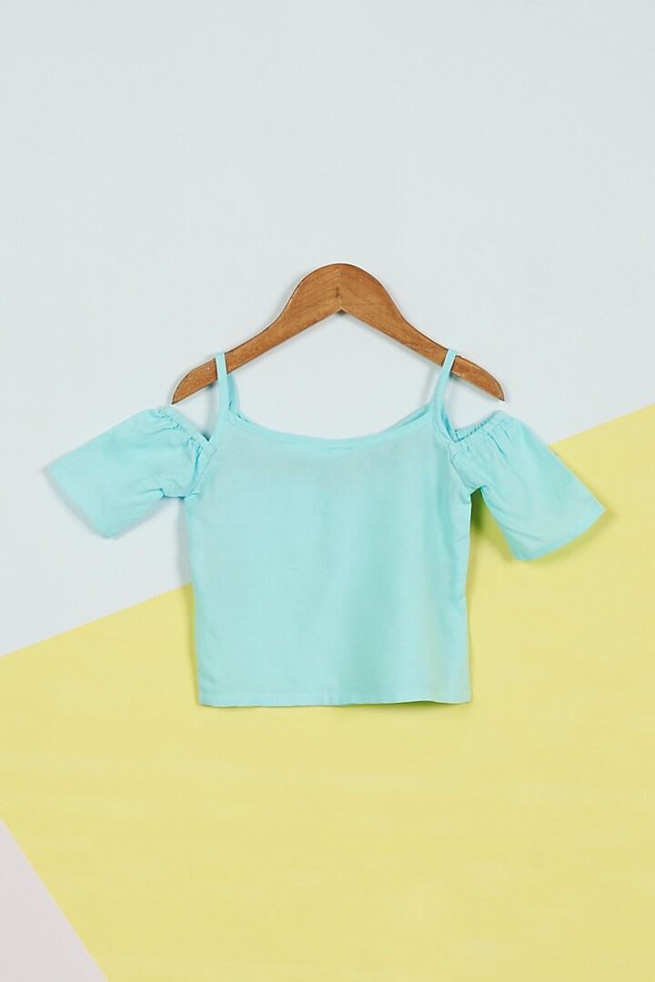 Periwinkle Embroidered Top For Girls by Ambar at Pernia's Pop Up Shop