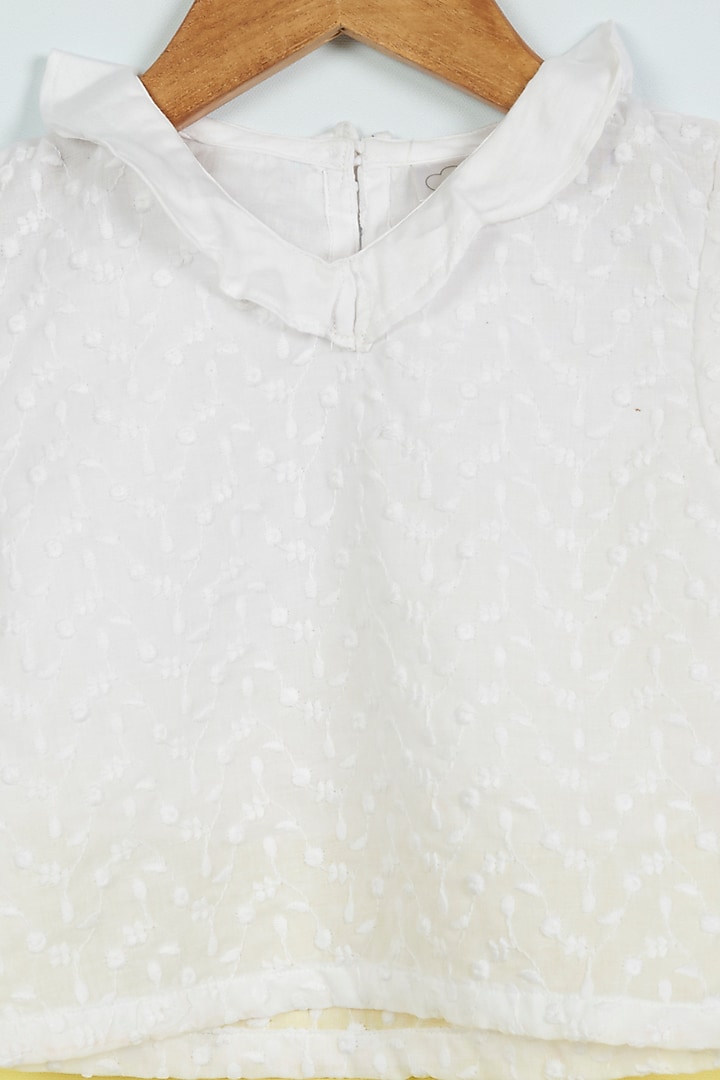 White Cotton Ruffled Top For Girls by Ambar at Pernia's Pop Up Shop