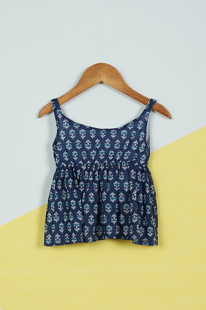 Indigo Printed Peplum Top For Girls by Ambar at Pernia's Pop Up Shop