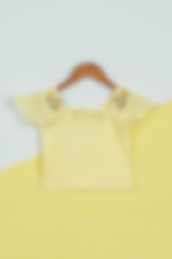 Yellow Embroidered Top For Girls by Ambar