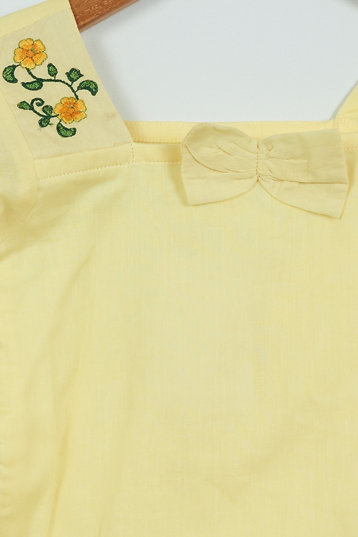 Yellow Embroidered Top For Girls by Ambar at Pernia's Pop Up Shop
