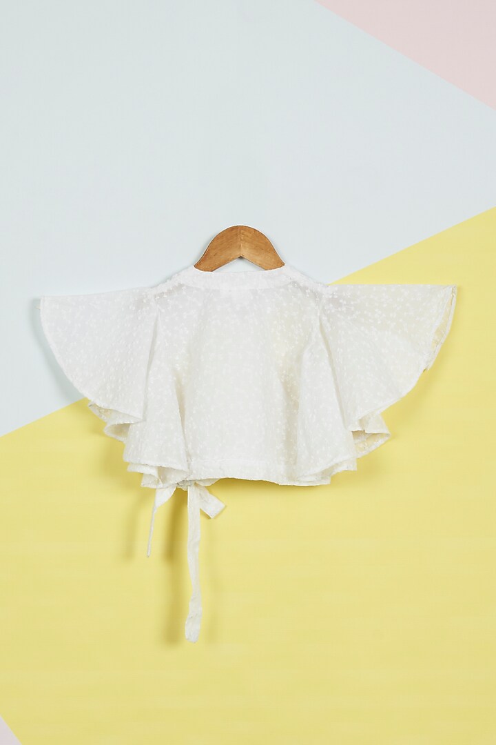 White Cotton Overlap Top For Girls by Ambar at Pernia's Pop Up Shop