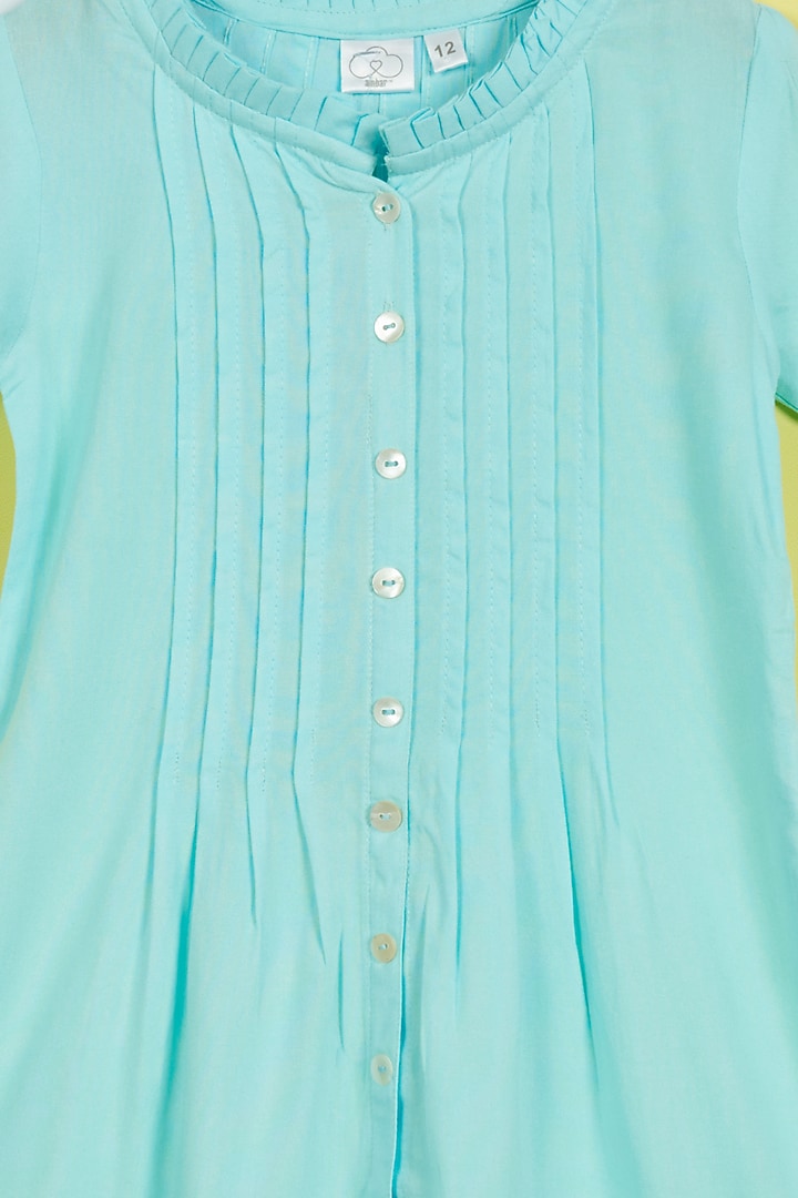 Blue Ruffled Night Dress For Girls by Ambar at Pernia's Pop Up Shop