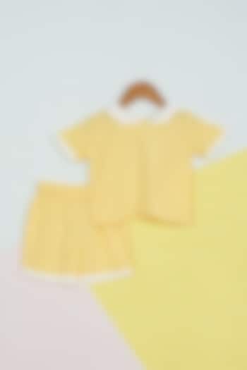 Yellow Rayon Night Suit For Girls by Ambar