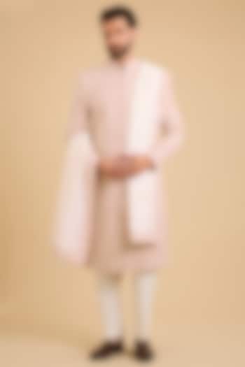 Light Pink Silk Groom Sherwani Set by Amit Behki at Pernia's Pop Up Shop