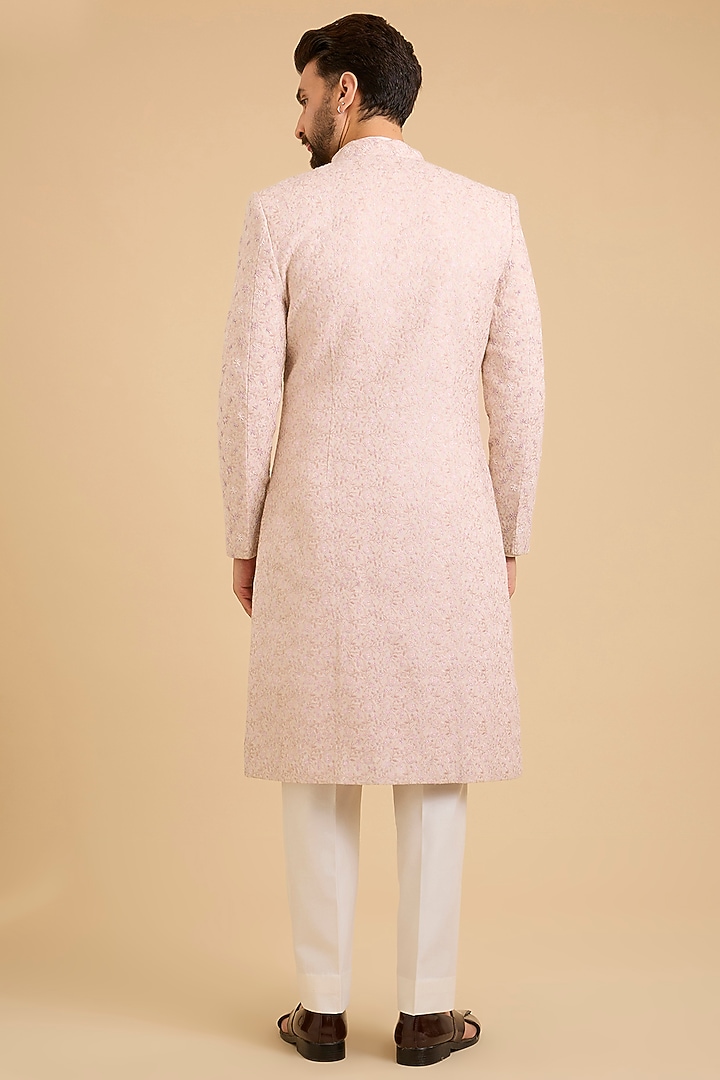 Light Pink Silk Groom Sherwani Set by Amit Behki at Pernia's Pop Up Shop