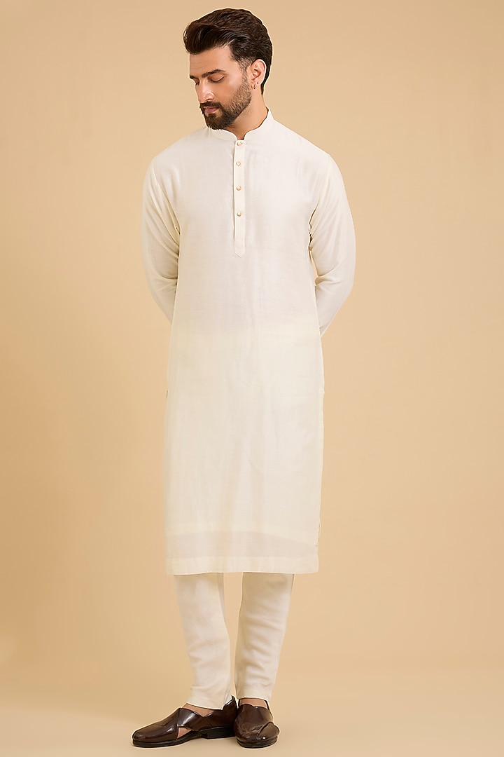 Champagne Gold Silk Groom Sherwani Set by Amit Behki at Pernia's Pop Up Shop