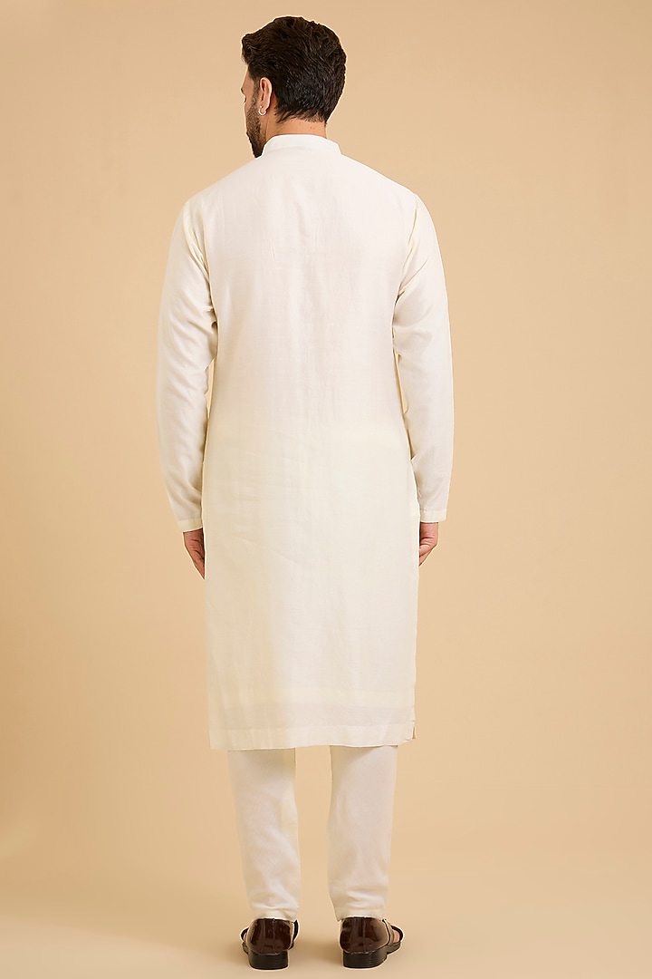 Champagne Gold Silk Groom Sherwani Set by Amit Behki at Pernia's Pop Up Shop