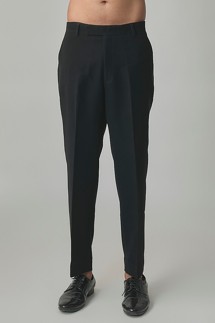 Black Velvet Hand Embroidered Tuxedo Set by Amit Behki at Pernia's Pop Up Shop