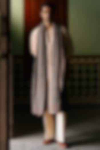 Blush Peach Silk Groom Indowestern Set by Amit Behki at Pernia's Pop Up Shop